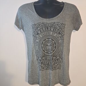 OBEY Gray Graphic Women's Top